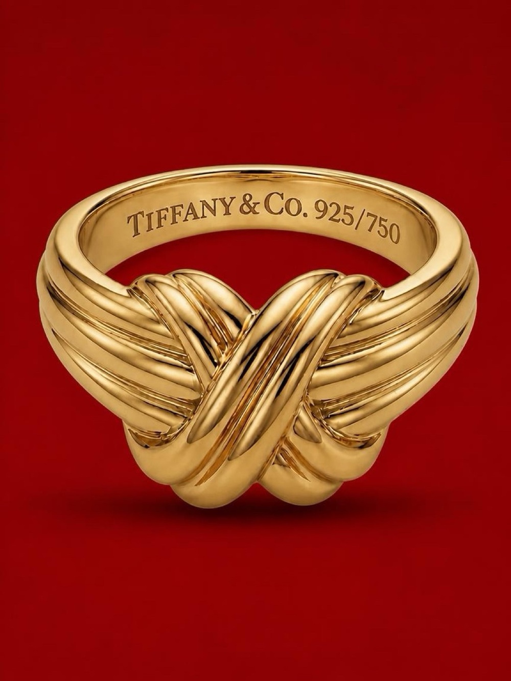 Classic Tiffany & Co  Signature 18k Gold “X” Ring, - Picture 13 of 14